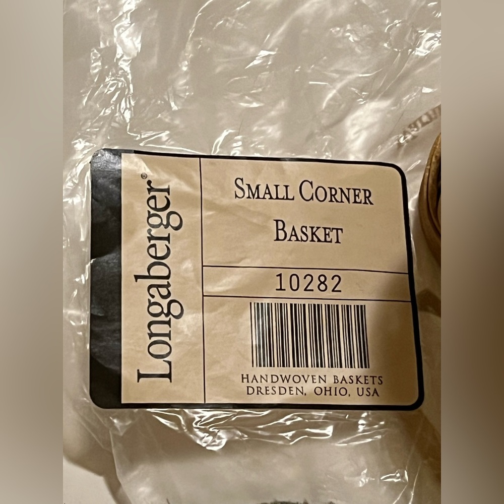 NWT LONGABERGER SMALL CORNER BASKET & SAGE LINER. - Picture 7 of 16